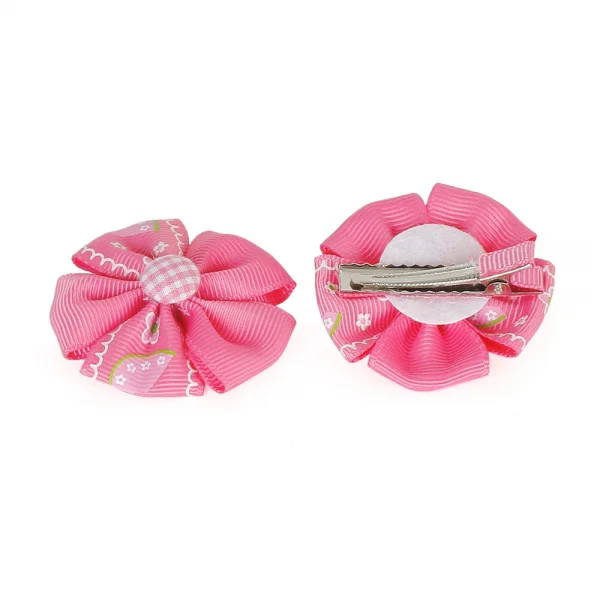 Cặp kẹp hoa 5 cánh họa tiết dưa hấu - ngôi sao , Hồng