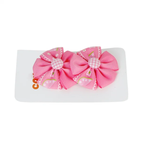 Cặp kẹp hoa 5 cánh họa tiết dưa hấu - ngôi sao , Hồng