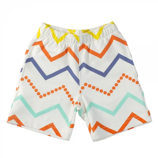 Quần thun bé trai ngắn in zích zắc