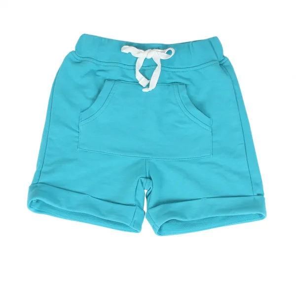 Quần thun bé trai ngắn đắp túi