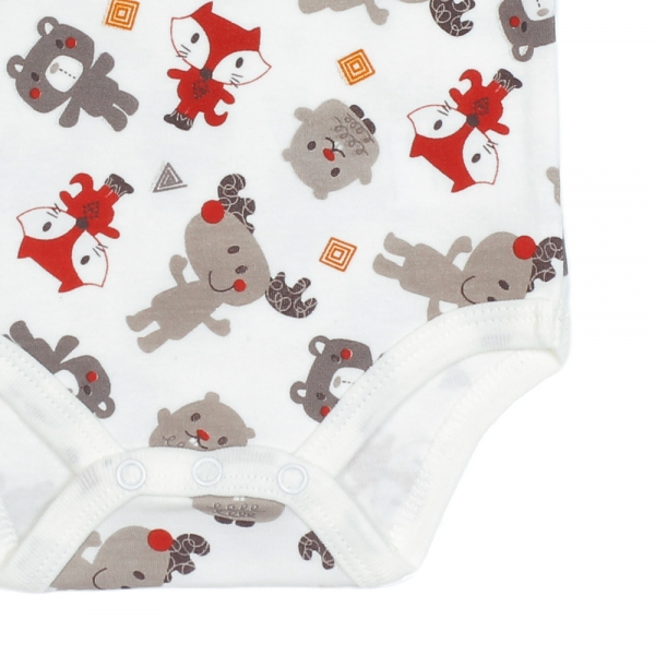 Body tam giác tay ngắn in nai+cáo+mèo
