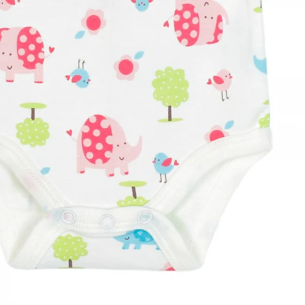 Body tam giác tay ngắn in voi hồng+voi xanh