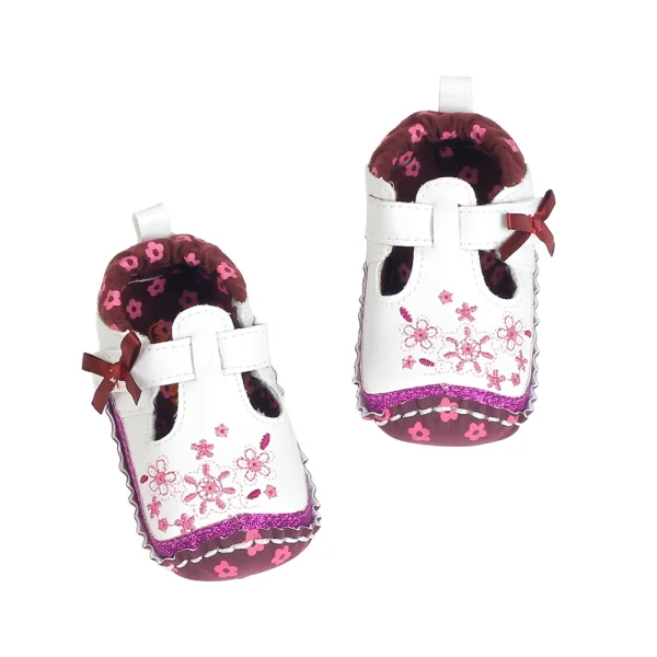 Giày tập đi bé gái Carrot thêu hoa S5001, size 16, tím