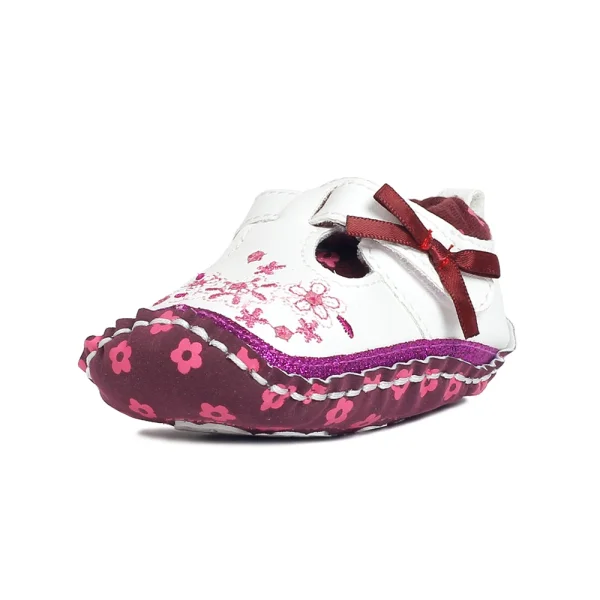 Giày tập đi bé gái Carrot thêu hoa S5001, size 16, tím