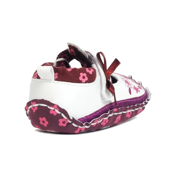Giày tập đi bé gái Carrot thêu hoa S5001, size 16, tím