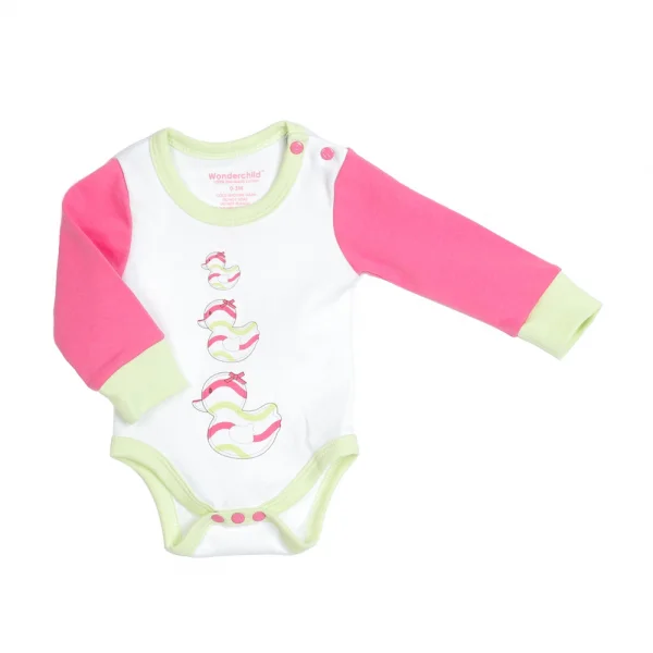 Set bé gái thêu vịt con Wonderchild 3 món