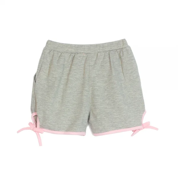 Bộ thun bé gái sát nách in hươu xám