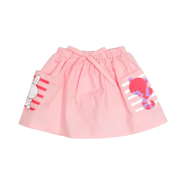 Chân váy bé gái túi sọc in thỏ