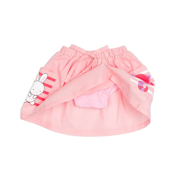 Chân váy bé gái túi sọc in thỏ