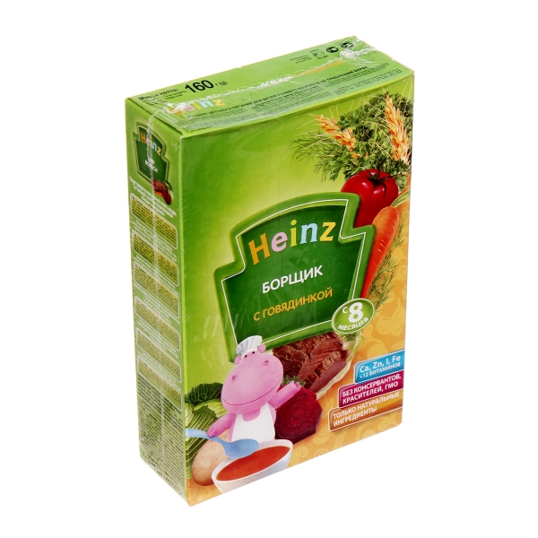 Cháo bột Heinz Rau củ Thịt Bò, 8 tháng, 160g