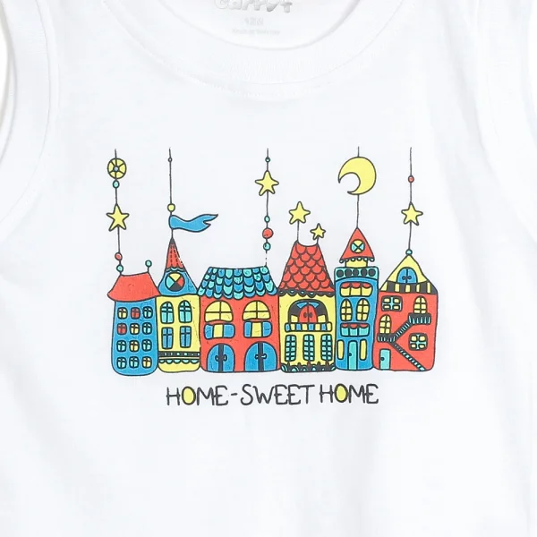 Áo thun bé trai sát nách in Sweet Home