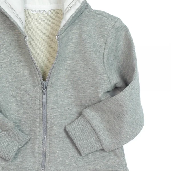 Áo khoác thun bé trai trơn túi xẻ