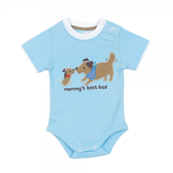 Body tam giác tay ngắn bé trai thêu hình chó_Carrot