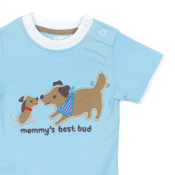 Body tam giác tay ngắn bé trai thêu hình chó_Carrot