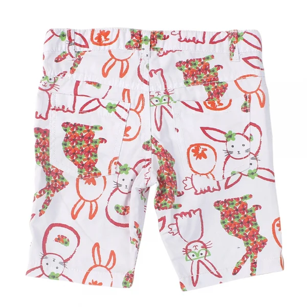 Quần kaki bé gái ngắn in họa tiết thỏ