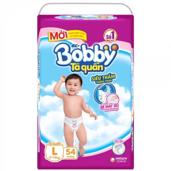 Tã quần Bobby Fresh L, 9-13kg, 54 miếng