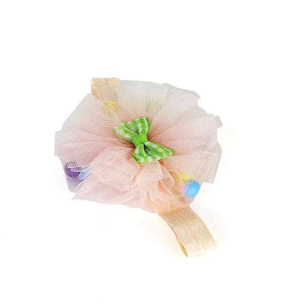 Băng đô thun hoa voan hạt màu A095009