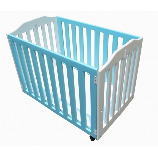 Cũi Le Lumber Folding Crib BC10 - Màu Trắng Xanh