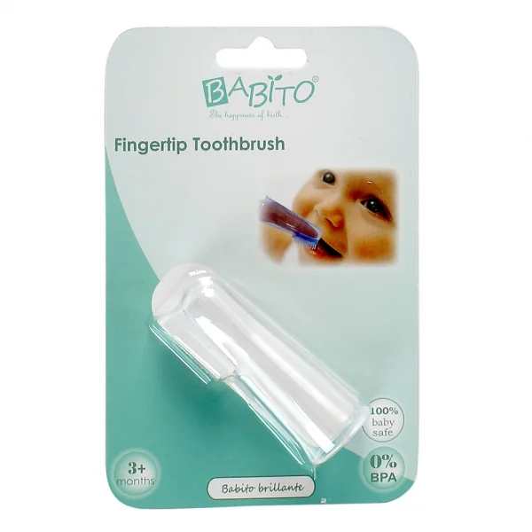 Bàn chải xỏ ngón silicone Babito, trắng
