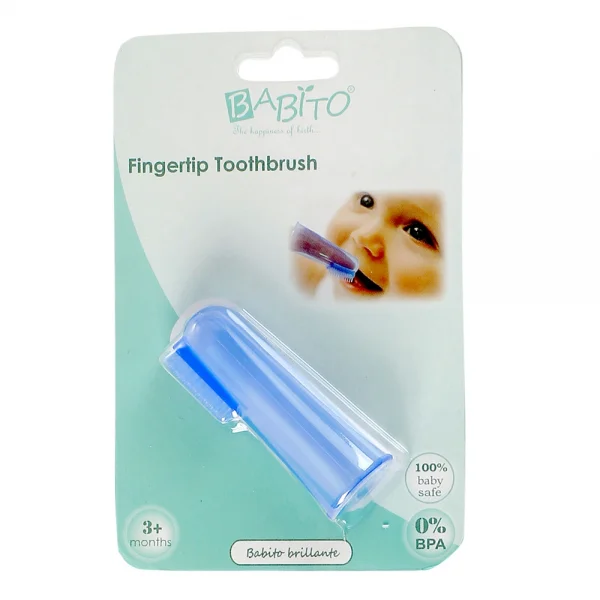Bàn chải xỏ ngón silicone Babito, trắng