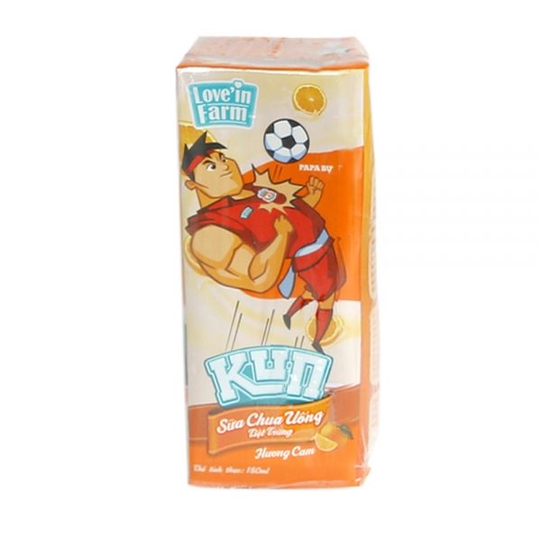 Sữa bột chua uống hương cam Kun,180ml