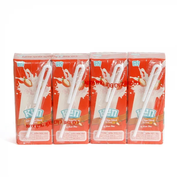 Sữa bột chua uống vị kem dâu Kun,180ml