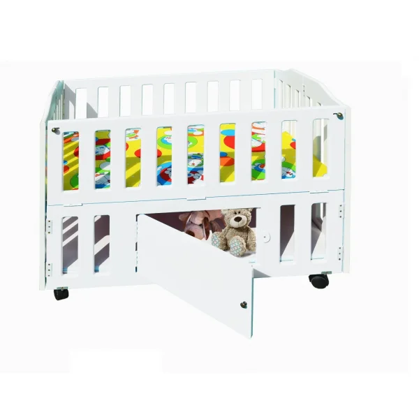 Cũi Le Lumber Folding Crib BC11 - Màu Trắng