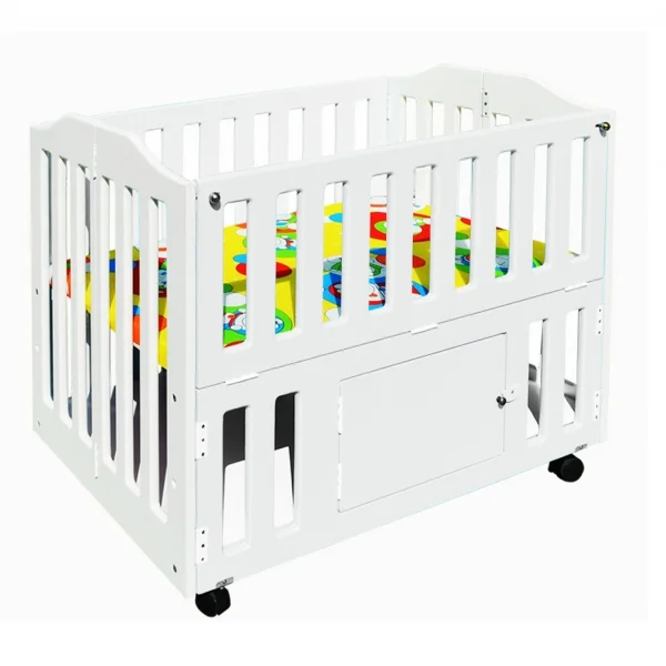 Cũi Le Lumber Folding Crib BC11 - Màu Trắng Xanh