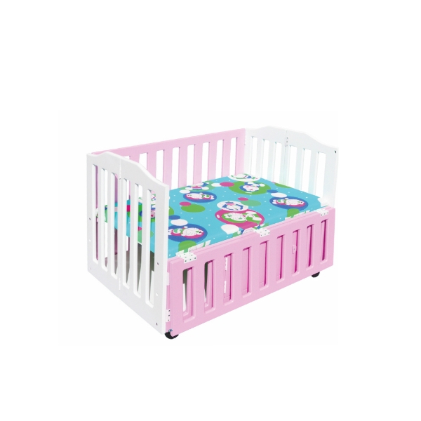 Cũi Le Lumber Folding Crib BC11 - Màu Trắng Hồng
