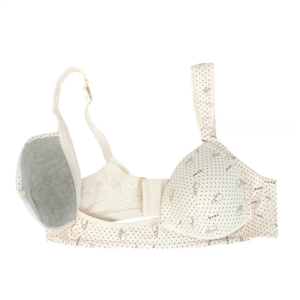 Áo ngực cho con bú có nút bấm Elixe in hình baby