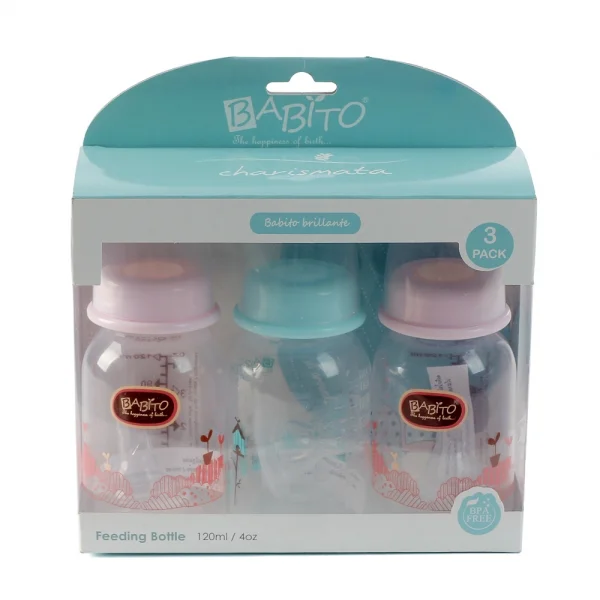 Bộ 3 bình sữa Babito nhựa PP cổ thường 120ml LS21P2226