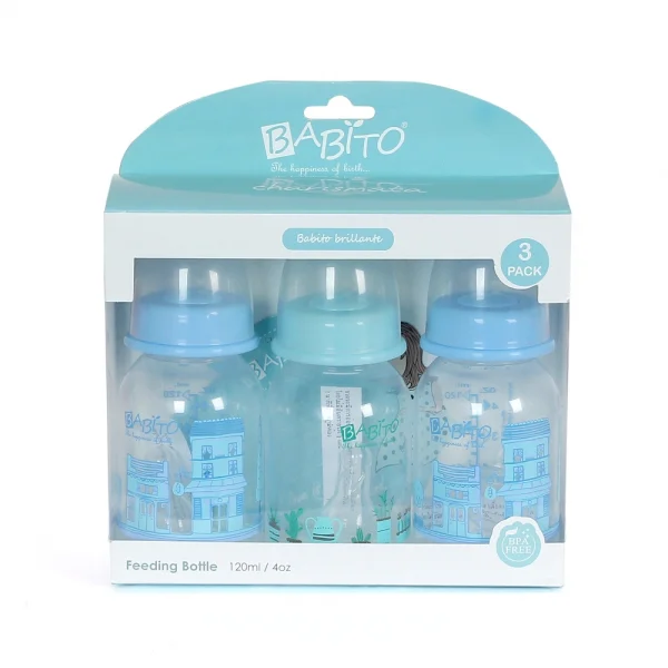 Bộ 3 bình sữa Babito nhựa PP cổ thường 120ml LS21P2226