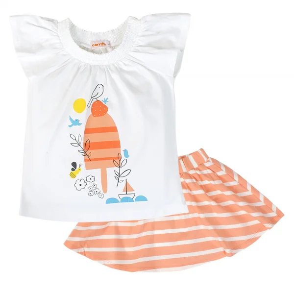 Bộ thun bé gái ngắn Carrot G125020