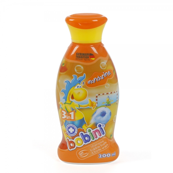 Sữa tắm gội tạo bọt 3in1 Bobini, hương quýt, 200ml