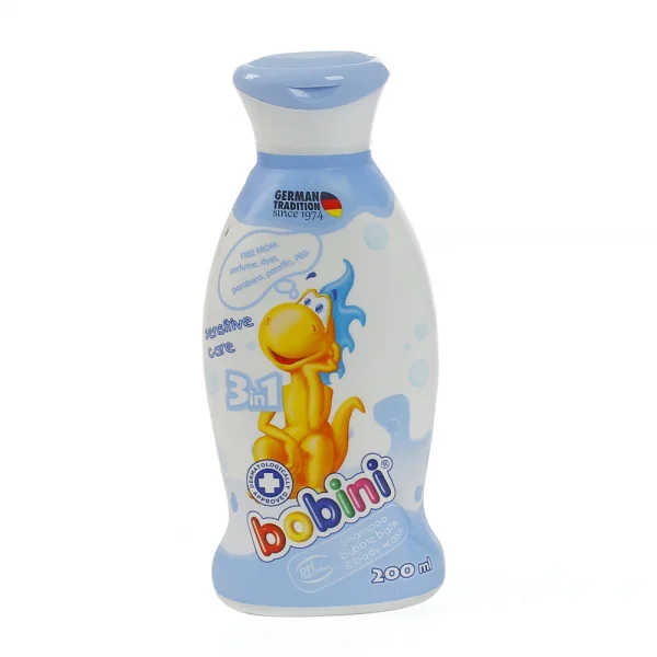 Sữa tắm gội tạo bọt dịu nhẹ cho da nhạy cảm 3in1 Bobini, 200ml