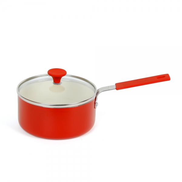 Nồi bột phủ sứ chống dính có vung SmartCook 14cm, Đỏ