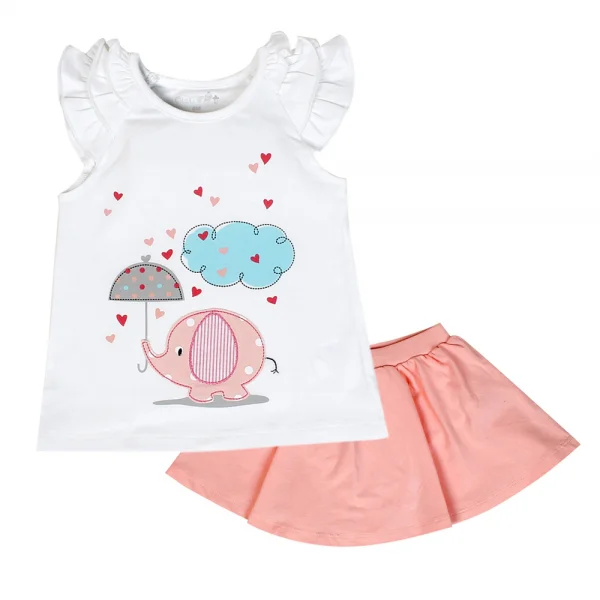 Bộ thun bé gái ngắn Carrot G036002