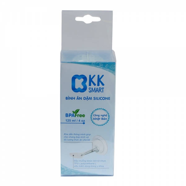 Bình ăn dặm silicone Kksmart KK013, Xanh lá cây