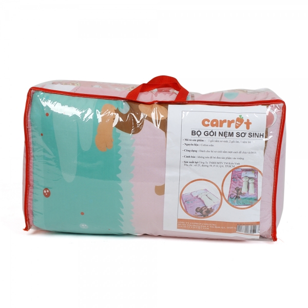 Bộ gối nệm Carrot hình khỉ con, Hồng