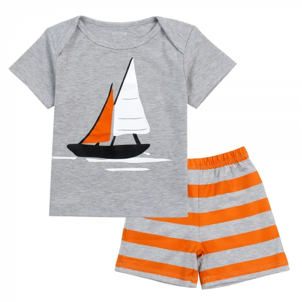 Bộ thun bé trai ngắn Laluna B056008