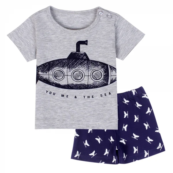 Bộ thun bé trai ngắn Laluna B056009