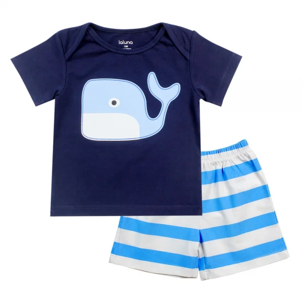 Bộ thun bé trai ngắn Laluna B056010