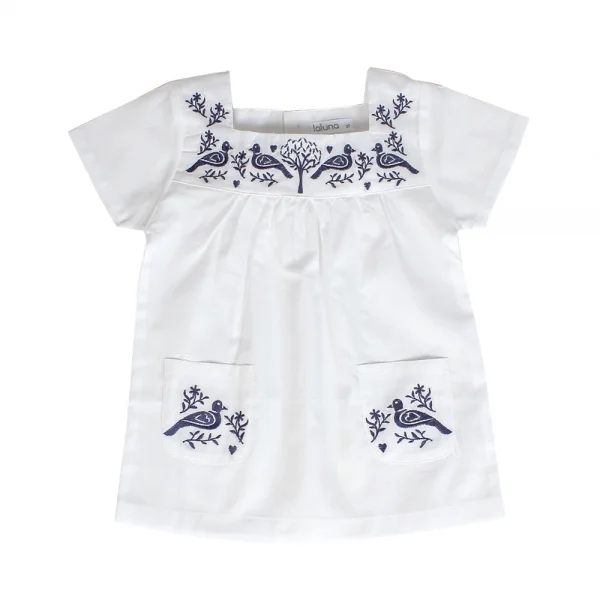 Áo vải bé gái tay ngắn Laluna G056029