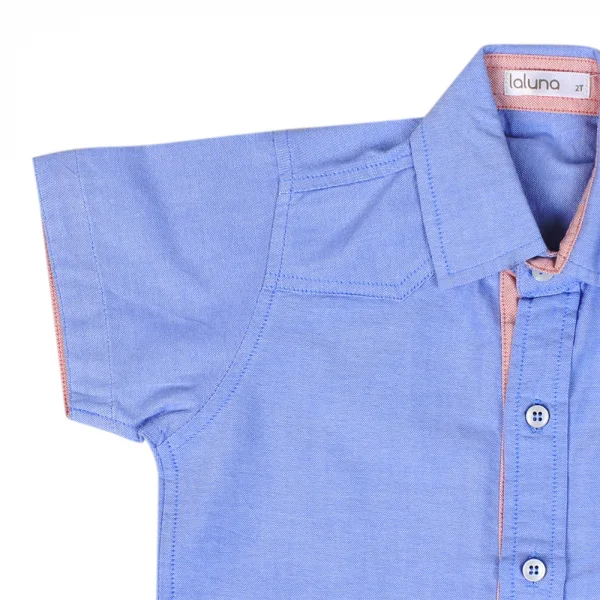 Áo vải bé trai tay ngắn Laluna B056027