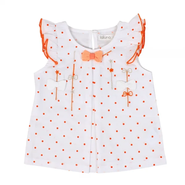 Bộ vải bé gái ngắn Laluna G066006