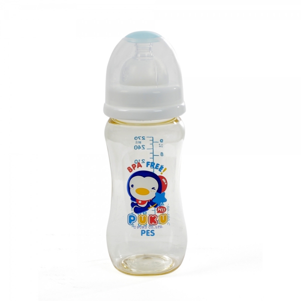Bình sữa PUKU nhựa PES cổ rộng 270ml P10809