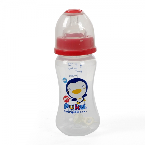 Bình sữa PUKU nhựa PP cổ rộng 270ml P10177, Hồng