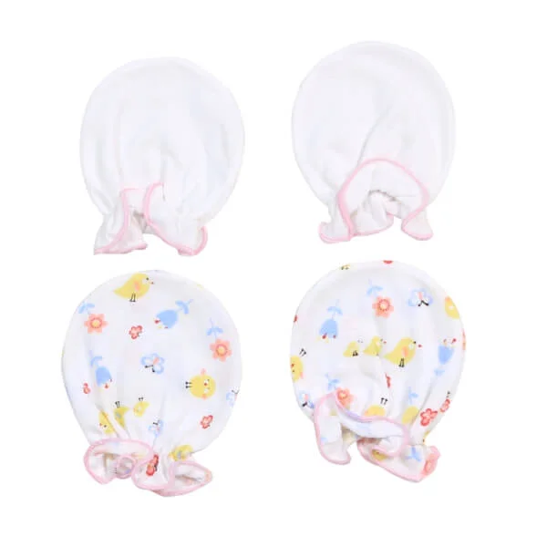 Bao tay sơ sinh thun 2 đôi Laluna