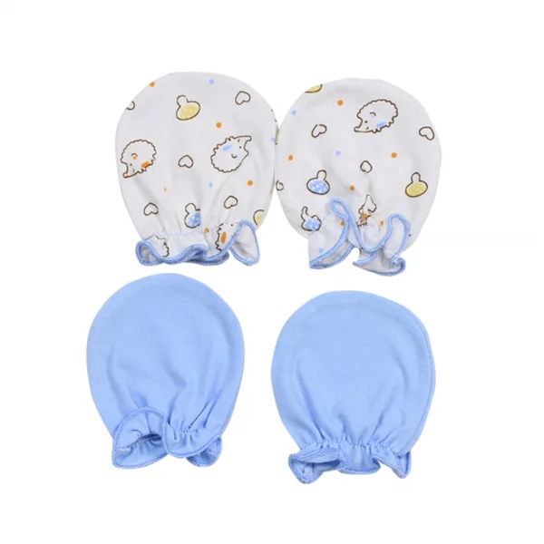 Bao tay sơ sinh thun 2 đôi Laluna