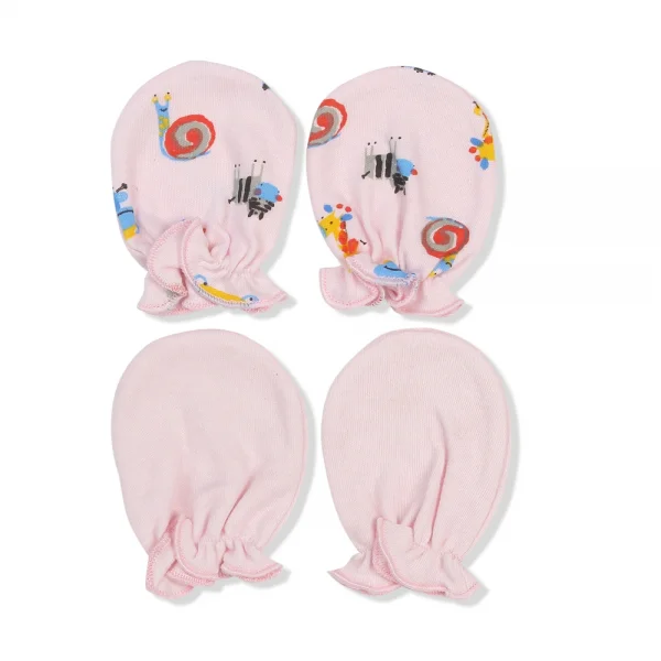 Bao tay sơ sinh thun 2 đôi Laluna